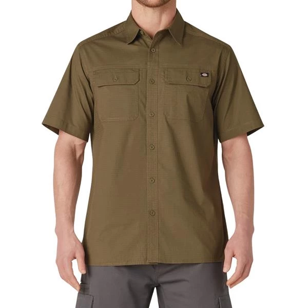 Dickies Shirts Men's Flex Short Sleeve Ripstop Shirt